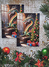 Магніт "Новорічний дракон 2024" №2, 65х100мм