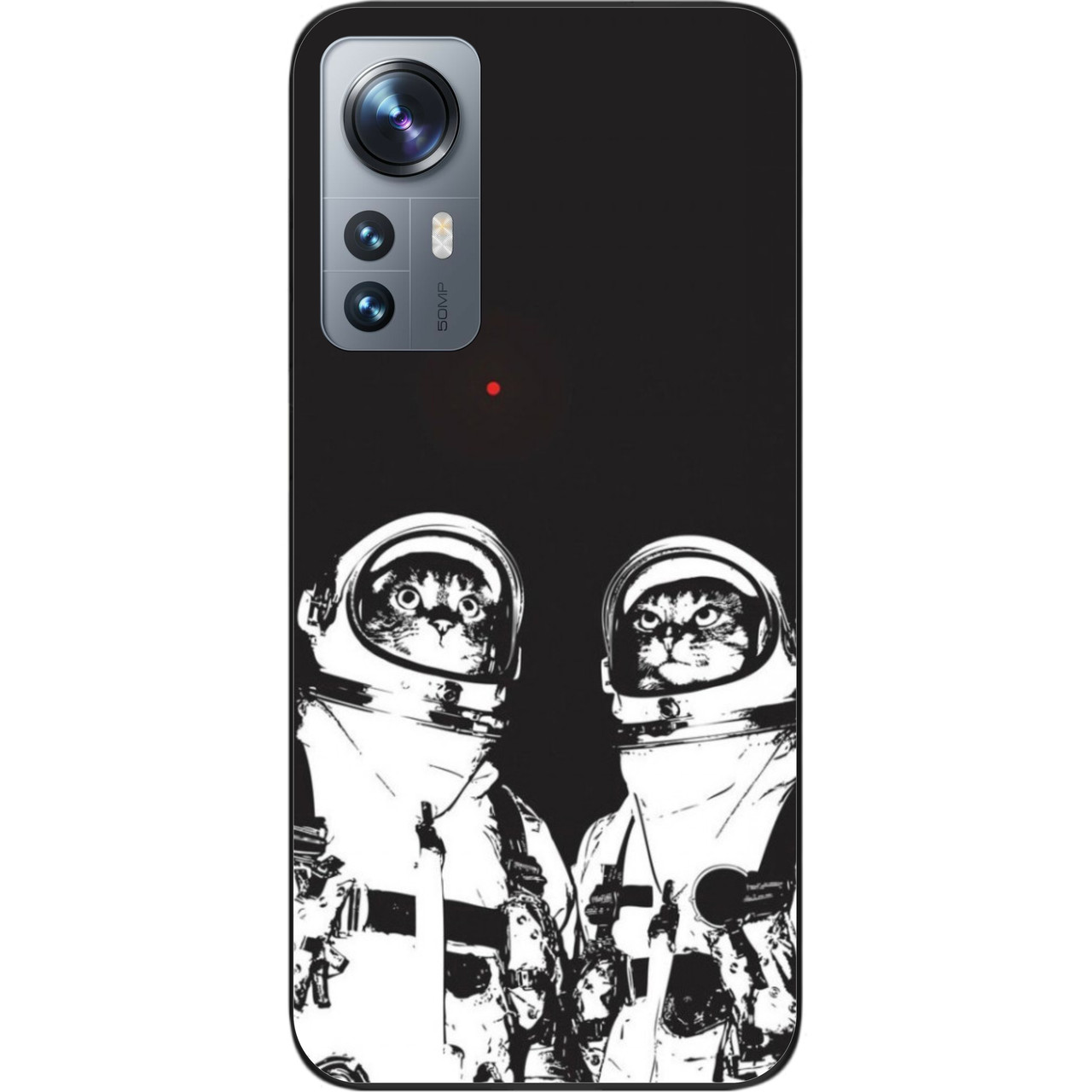Силіконовий чохол бампер Epik для Xiaomi 12/12X з картинкою Космонавти коти