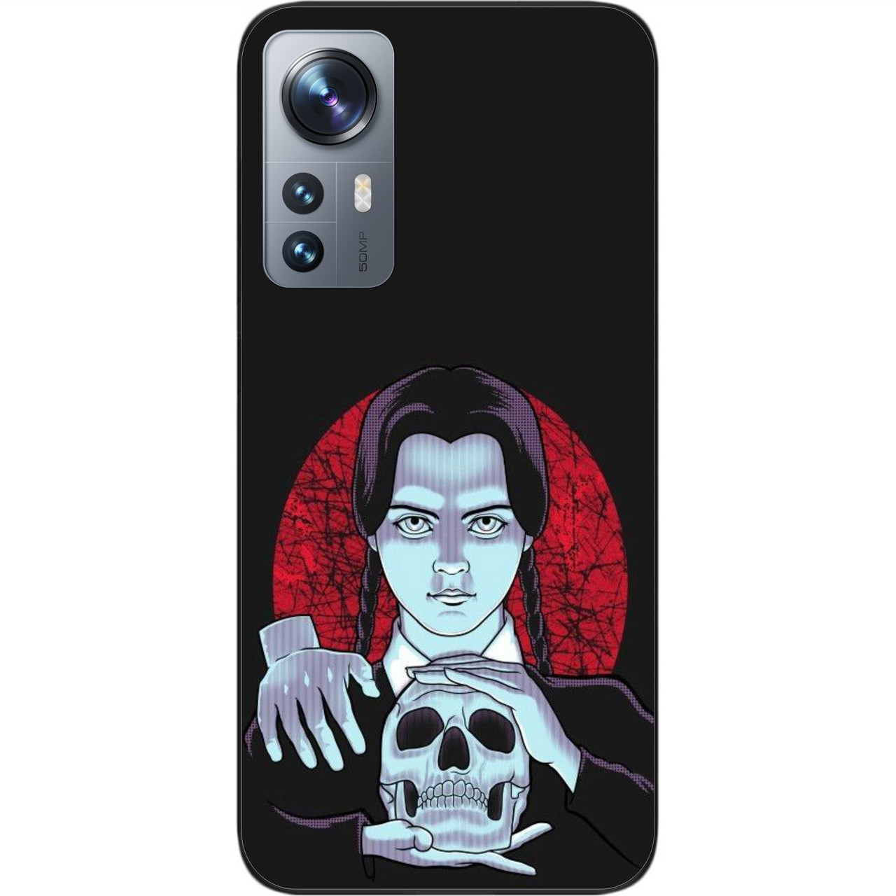 Силіконовий чохол Epik для Xiaomi 12/12X з картинкою Венсдей з черепом