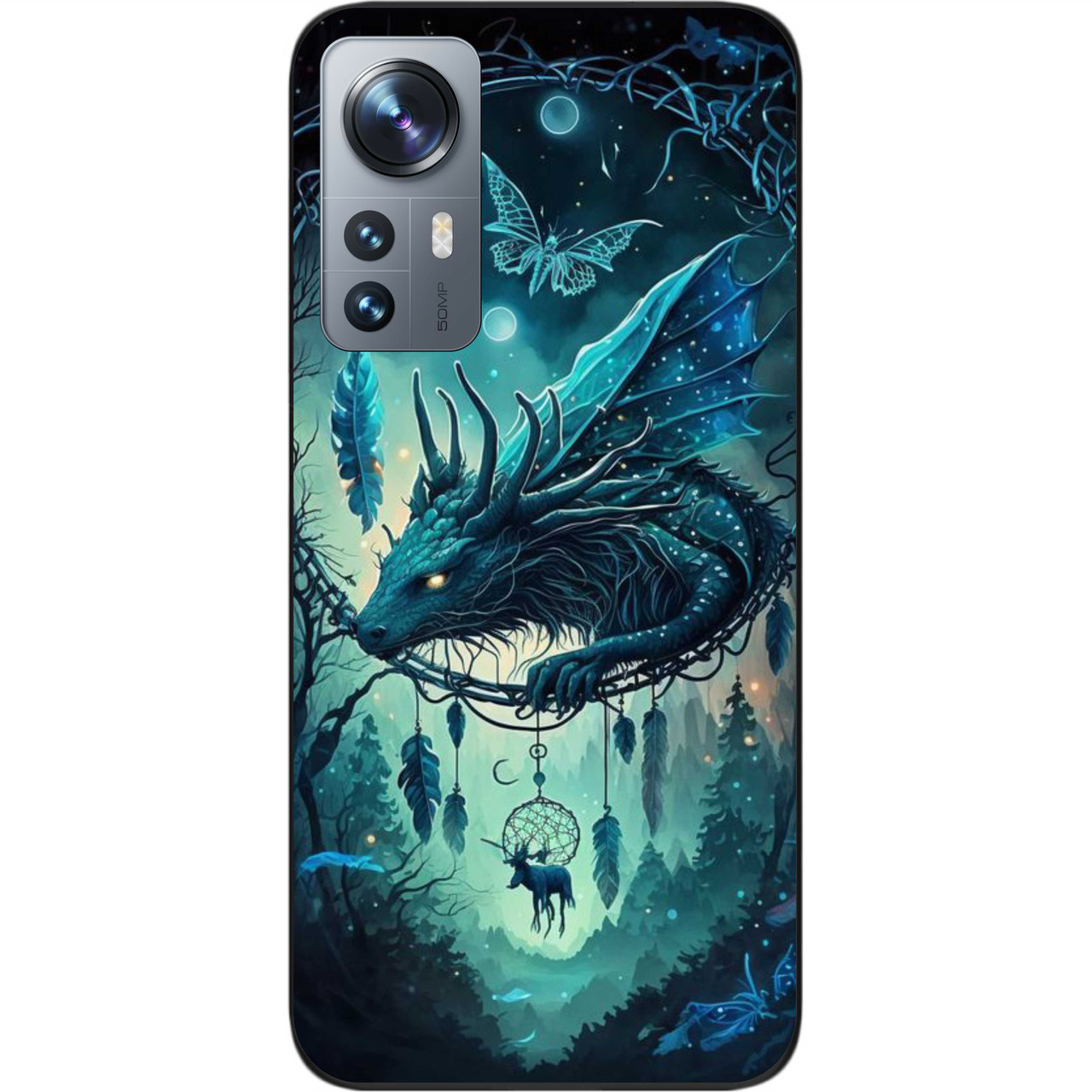 Силіконовий чохол бампер Epik для Xiaomi 12/12X з картинкою Дракон і ловець снів