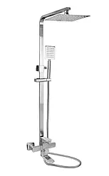 Душева система WEZER PRO16-02, поворотний вилив - перемикач на лійку/душ, нержавіюча сталь