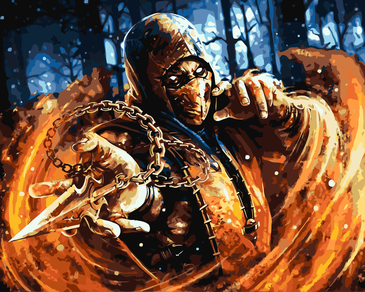 Картина за номерами 40×50 см Kontur Скорпіон Мортал Комбат DS0568, фото 1