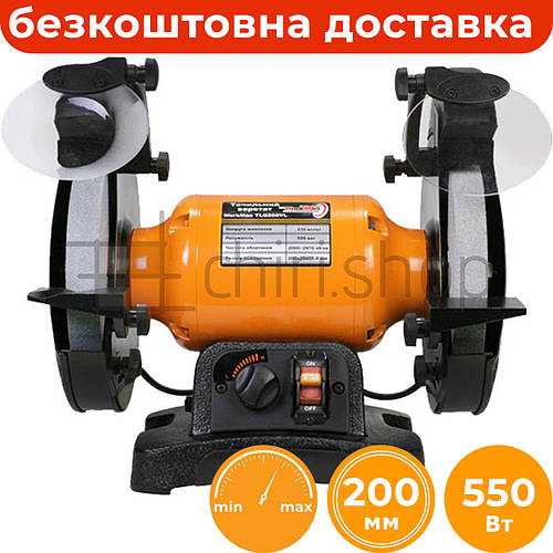 Точило с регулировкой оборотов и подсветкой Workman TLG200VL, электро ...