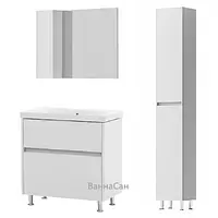 Комплект мебели для ванны премиум класса 80 см шириной Респект Nerro 38691-38583-38591