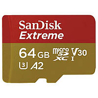 Картка пам'яті 64 GB microSDXC UHS-I U3 A2 SanDisk Extreme SDSQXAH-064G-GN6MN