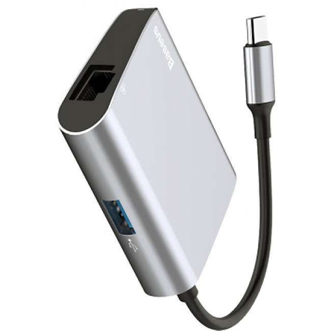 Хаб Baseus Usb-c to RJ45, USB 3.0 для інтернету (CATSX-B0G)