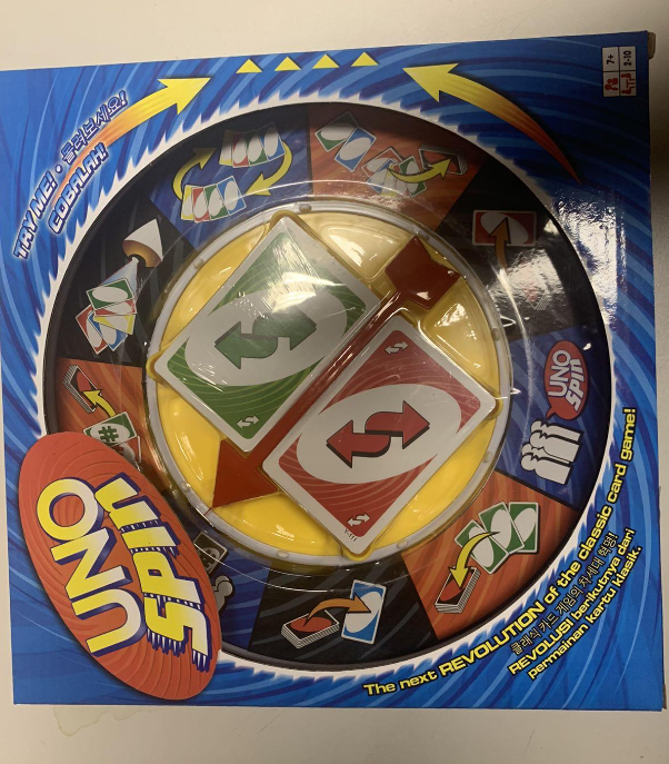 Класична настільна гра Уно Спін 0129R (Uno Spin) з дзигою для компанії