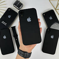 Силіконовий чохол із квадратними бортами на iPhone Xr Black (18)