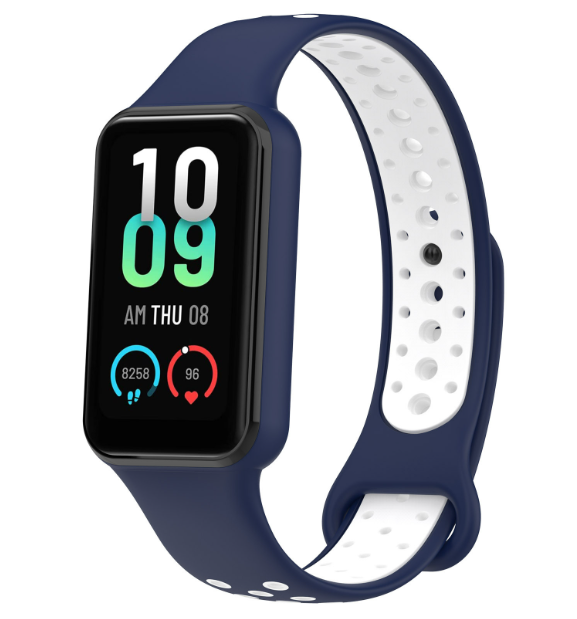 Ремешок CDK Silicone Sport Band Nike для Xiaomi Mi Band 8 Active (016243) (blue / white)