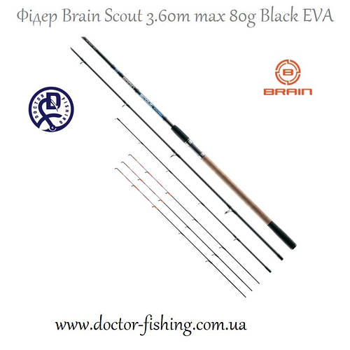Удилище для фидера Brain Scout 3.60m M max 80g /Black/ (ID#2032432318 ...