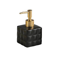 Дозатор для жидкого мыла керамический диспенсер мыла для ванной комнаты и кухни Черный