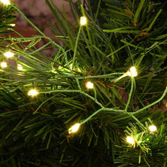 Гірлянда Роса Хвойна лапа 5 метрів | 150 led | Зелений кабель | Мішура | Феєрверк
