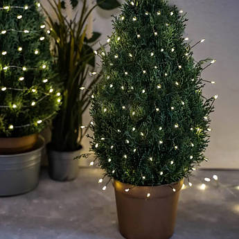 Гірлянда Роса Хвойна лапа 10 метрів | 300 led | Зелений кабель | Мішура | Феєрверк