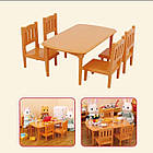 Меблі набір для флакових фігурок стіл і стільці для Sylvanian Families, мініатюра 1/12, фото 2