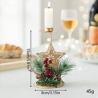 Подсвечник SV в рождественском стиле на одну свечу 15*8 см Золотистый (sv3176)