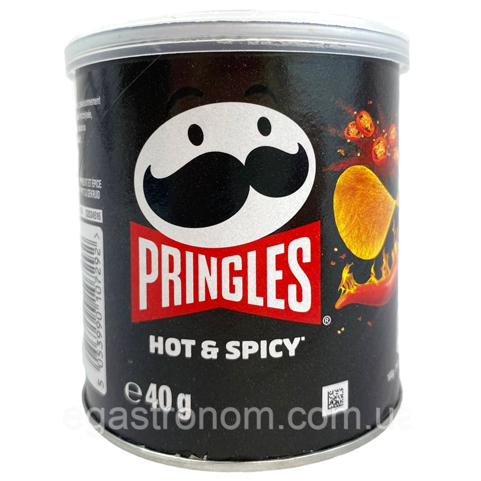 Чипси гострі спеції Прінглс Pringles hot&spicy 40g 12шт/ящ (Код: 00-00015514)