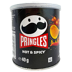 Чипси гострі спеції Прінглс Pringles hot&spicy 40g 12шт/ящ (Код: 00-00015514)