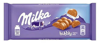 Молочний пористий шоколад Milka Bubbly 95г
