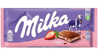 Молочний шоколад Milka Strawberry 100г