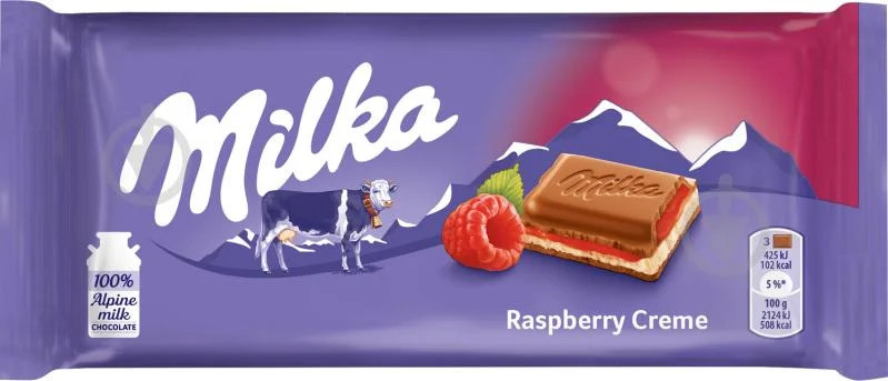 Молочний шоколад Milka Raspberry Creme Малиновий крем 100г