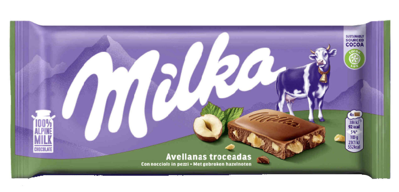 Молочний шоколад Milka Hazelnuts лісовий горіх 90г