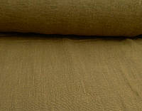 Льняная плотная костюмная ткань с "эффектом помятости" цвета "Хаки"
