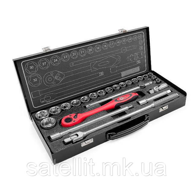 Набір головок 1/2" 10-32 мм Cr-V 25 од. INTERTOOL, ET-6025