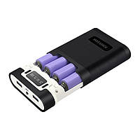 Корпус Power Bank для аккумуляторов 4x18650 max 12800mA USB Type-C с фонариком Черный ( код: 4x18650 Black )