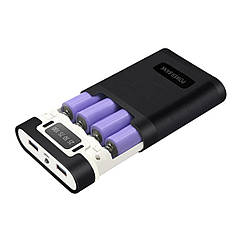 Корпус Power Bank під акумулятори 4x18650 max 10000mA DIY Type-C із ліхтариком Чорний (код: 4x18650 Black )