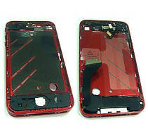 Середня частина корпусу iPhone 4 червона + бічні кнопки, шлейфи та динаміки