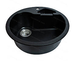 Гранітна мийка Aquaton №6 Ø510 Чорна
