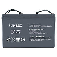 Аккумуляторная батарея SUNREX SRG12-100, Емкость: 100Ah, 12V, 29.5kg, гелевый, размеры: 331х174х214мм (ИБП