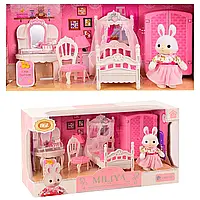 Игровой набор с флоксовыми животными Shantou с зайкой "Miliya" в коробке 33.5*13.5*17.5 см,