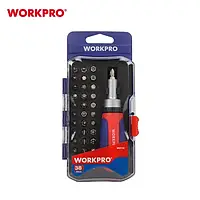 Викрутка з храповим механізмом із насадками (38 р.)Workpro PRO WP200517