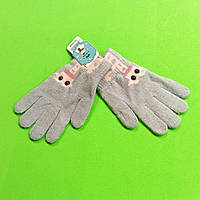 Детские теплые перчатки с начесиком 6-8 лет серые