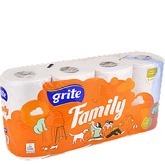 Папір туалетний Grite Family 3 шари, 150 аркушів (уп/8 шт.)