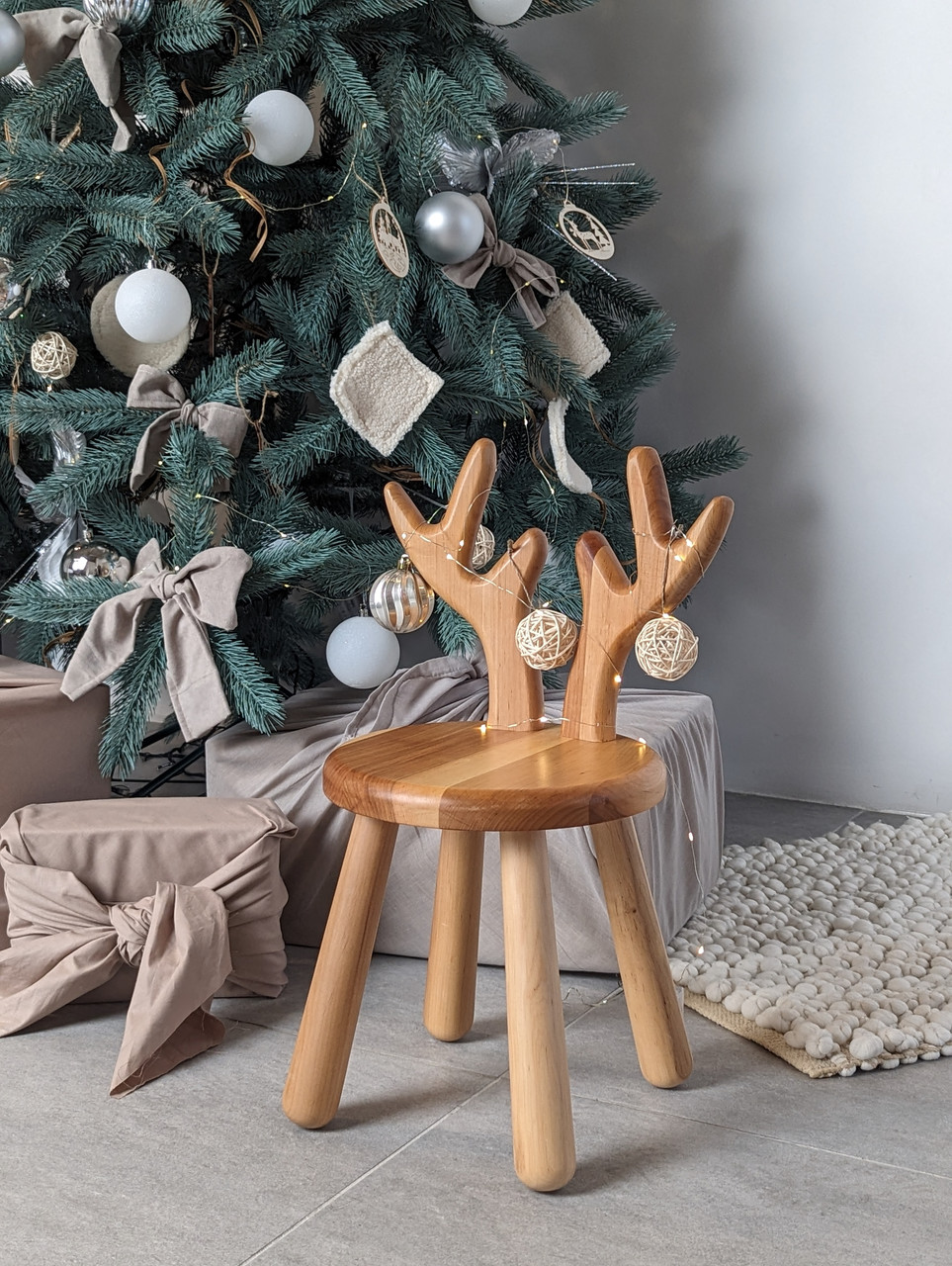 Дитячий стільчик Олень "Свен" з натурального дерева колір Натуральний, фото 1