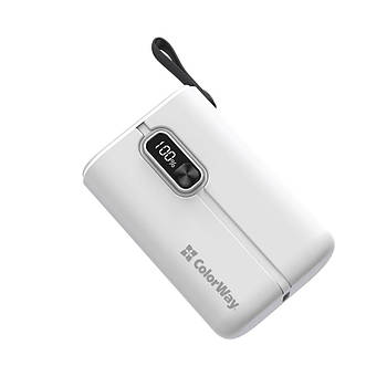 Зовнішній акумулятор (Power Bank) Colorway 10000mAh White (CW-PB100LPK2WT-PDD)