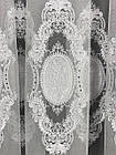 Фатинова тюль з оксамитовими вставками та гарною вишивкою. Колір: білий, фото 6