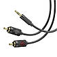 Аудіо-кабель з AUX mini-Jack 3,5 мм на Double RCA тюльпан Hoco lotus audio cable (1.5m). Black, фото 5
