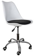 Офисное кресло на колесах Malatec 16429, Компьютерное кресло белое с черным SkyShop