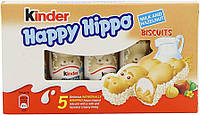 Хрустящее печенье Kinder Happy Hippo Hazelnut 103 гр. с нежной ореховой начинкой и крошкой из белого шоколада