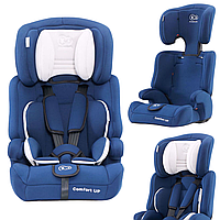 Детское автокресло 9-36 кг с наклоном спинки Kinderkraft Comfort Up Navy, Кресло для машины универсальное