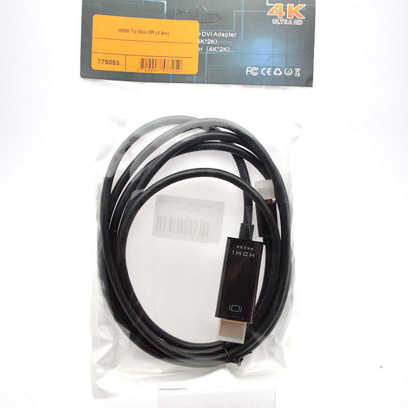 Кабель HDMI to Mini Display Port 1.8m Black, фото 1