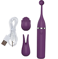 Вібратор із двома насадками ABC фіолетовий