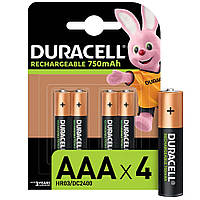 Акумулятори Duracell AAA 750 МА, 4 шт. в упаковці