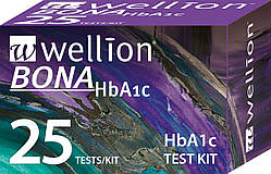 Тест смужки для глікованого гемоглобіну  Wellion BONA (HbA1c), 25 шт.