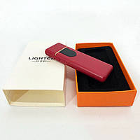 Электрозажигалка USB ZGP ABS, сенсорная зажигалка электрическая спиральная. PB-923 Цвет: красный