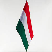 Двухсторонний флажок Венгрий Dobroznak 12х24 см. Флаг настольный на пластиковой / металлической подставке