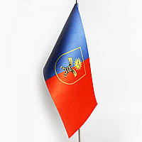 Флажок Хмельницкой области двухсторонний маленький Dobroznak 12х24 см.Флаг настольный сувенирный